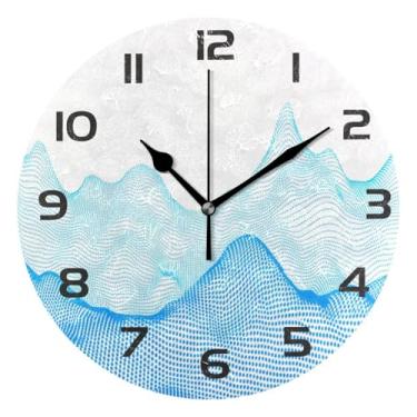 Imagem de GakkiGii Simple Mountain Relógio de parede silencioso sem tique-taque, relógio moderno operado por bateria para escritório em casa, cozinha, quarto - fácil de ler