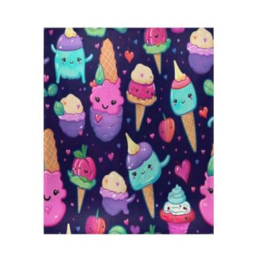 Imagem de Blueangle Cobertor de casquinhas de sorvete super macio e quente, 127 x 152 cm, leve para todas as estações, cobertor aconchegante para cama, sofá, sofá, fácil de cuidar (536)