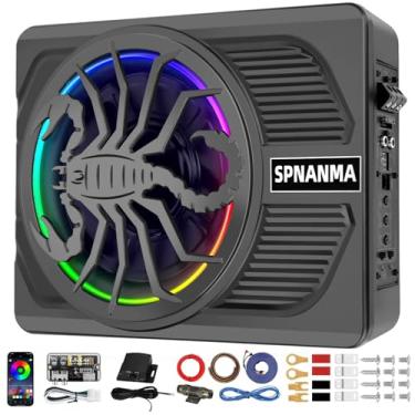 Imagem de spnanma Pacote de subwoofer e amplificador de carro 2026 atualizado de 1600 W com luz RGB sincronizada, pacote combo de amplificador integrado de áudio para carro/caminhão, graves profundos e limpos