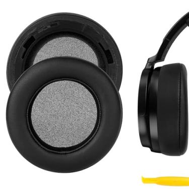 Imagem de Geekria Almofadas auriculares macias de substituição QuickFit compatíveis com fones de ouvido Corsair Virtuoso PRO (CA-9011370-NA), peças de reparo (preto)