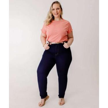 Imagem de Calça Plus Size Feminina Jeans Skinny Sawary-80006, 50, Jeans azul