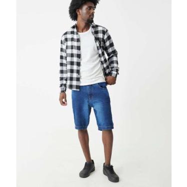 Imagem de Camisa Masculina Xadrez Bolso Manga Longa MR-73637, Preto, M