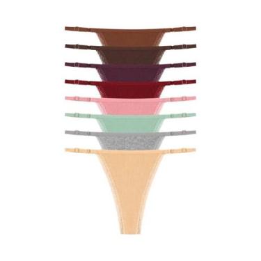 Imagem de Conjunto De Lingerie Feminina Sexy De Algodão Com Tanga G-String Ajust