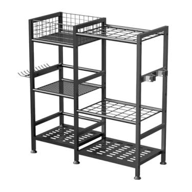Imagem de Baoblaze 3 Tool de jardinagem de camadas de armazenamento rack pátio do quintal para serviço pesado para limpeza de suprimentos simples com prateleiras