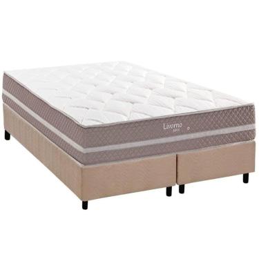 Imagem de Conjunto Box King: Colchão Molas Herval Maxspring Livorno + Base Crc Suede Clean (193x203)