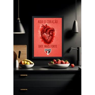 Imagem de Quadro Meu Coração é São Paulo FC - Com Vidro Tamanho:21cm x 30cm (A4)