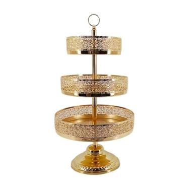 Imagem de shamjina Suporte para cupcakes de 3 andares, bandeja de servir em camadas, suporte redondo para bolo, torre de cupcake para mesa, aniversário, biscoitos e, Deus