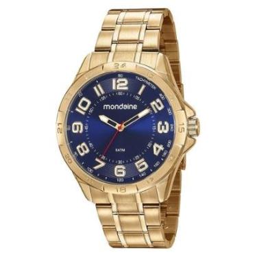 Imagem de Relógio Mondaine Masculino Dourado Fundo Azul 32638GPMVDE3-Masculino
