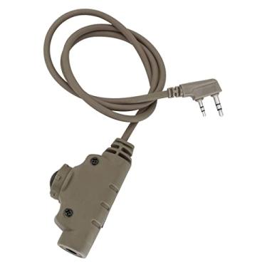 Imagem de HEARFALCOM Adaptador de fone de ouvido tático U94 PTT V2 PTT Push to Talk Kenwoo 2 pinos Ptt compatível com versão civil Fone de ouvido tático adequado para esportes de caça Airsoft (DE 1)