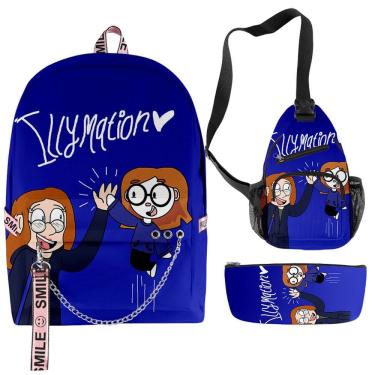 Imagem de Conjunto de mochilas escolares Illymations Cartoon Kids, 3 unidades
