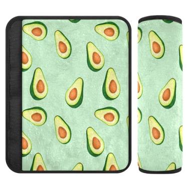 Imagem de Burbuja Capa de cinto de segurança de carro abacate aquarela macia conforto protetor de cinto de segurança para alça de ombro de assento, 1 par médio