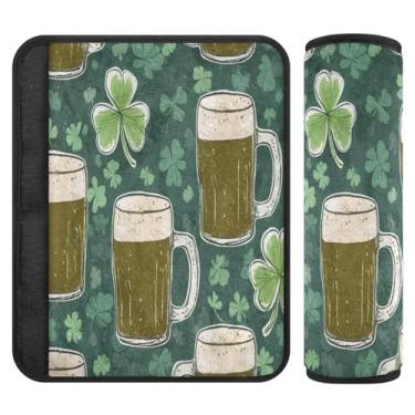 Imagem de Burbuja Capa para cinto de segurança de carro St. Patrick Beer Protetor de cinto de segurança de carro macio confortável para alça de ombro de assento de carro, 1 par médio