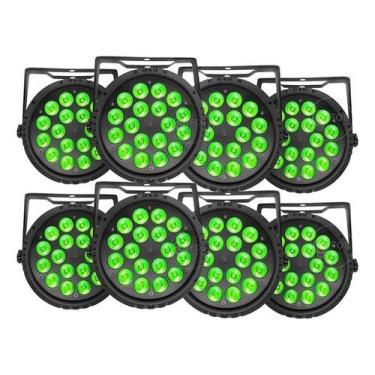 Imagem de 8x Refletor Parled 18x12w Rgbw Quadriled Dmx Slim Dj Festas - NoBrand,