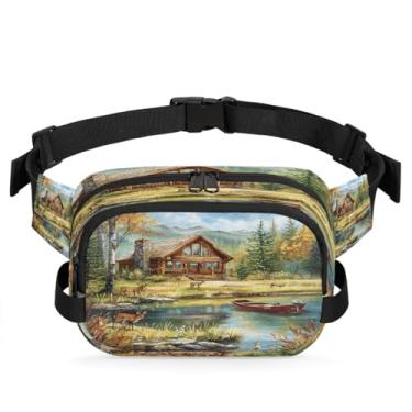 Imagem de Pochete retrô da bandeira da América para mulheres e homens com alça ajustável, bolsa transversal, bolsa de peito, bolsas de bumbum, bolsa de estilingue, Cor 21