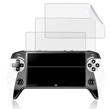 Imagem de NOUKAJU [Pacote com 3] Protetor de tela para console de jogos X9, película protetora HD, dureza 6h, arranhões, anti-impressão digital, película protetora para console de jogos retrô X9 (não vidro