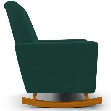 Imagem de Poltrona De Amamentação Com Balanço Ravena W01 Bouclê Verde - Lyam Decor