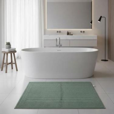 Imagem de Toalha De Piso Felpudo Milan 50x70cm Cor Verde/Bambu Lufamar