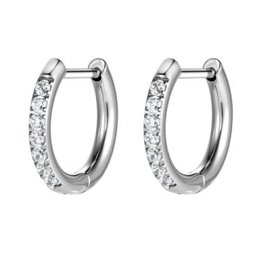 Imagem de AOEDEJ G23 Brincos de argola de titânio preto/aço cinza/dourado 18 G, pequenos brincos de argola de 8 mm/10 mm/12 mm, cartilagem para orelhas sensíveis para piercing múltiplo, cartilagem, argola