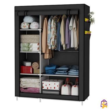 Imagem de Organizador Dobrável Roupa Intima Guarda-roupa 6 Prateleiras Cinza-Esc