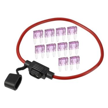 Imagem de A ABSOPRO 3A Mini Blade Stye Fuse 12 AWG Porta-fusível Impermeável 12 Calibre 12 Suporte de Fusível em Linha Estilo Lâmina Metal Preto