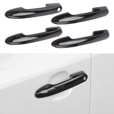 Imagem de Drytuns Capa de maçaneta de porta de carro para Toyota RAV4 2020-2025, 4 peças protetoras de maçaneta para Highlander 2022-2025 Wildlander 2020-2025 Crown 2021-2025 (preto brilhante)