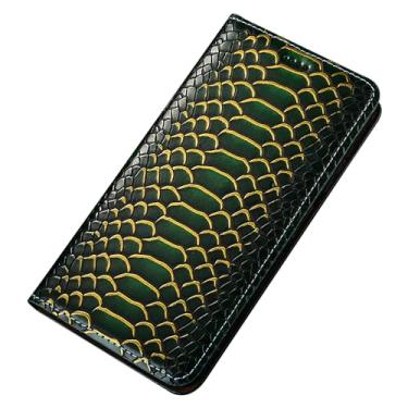 Imagem de POYUFRG Capa flip para Xiaomi 17 Pro Max/17 Pro/17, capa carteira de couro com estampa de cobra com compartimentos para cartões, fecho magnético, capa protetora, bronze, 17 Pro