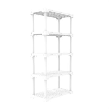 Imagem de Estante Modular 5 Prateleiras 60 kg Multiuso Branca Grifit