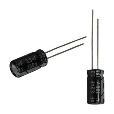 Imagem de 50X Capacitor Eletrolítico 3,3Uf X 100V 105º Kit C/50 Peças - Chipsce