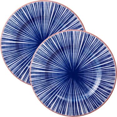 Imagem de Kit Jogo Prato Raso Jantar 8peças 8 Pessoas Abstratta 28cm