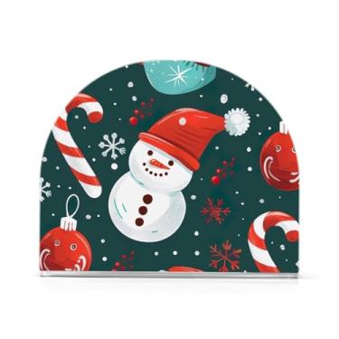 Imagem de Porta-guardanapos de papel de boneco de neve de Natal, suporte de guardanapo de almoço acrílico para mesas, suporte de guardanapo vertical para jantar cozinha restaurante decoração de casa acessórios