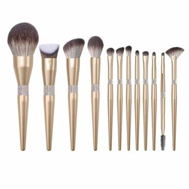 Imagem de Conjunto de pincéis de base, corretivo, pincel de pó, pincel de base líquida, conjunto de pincéis de maquiagem profissional para olhos e rosto,