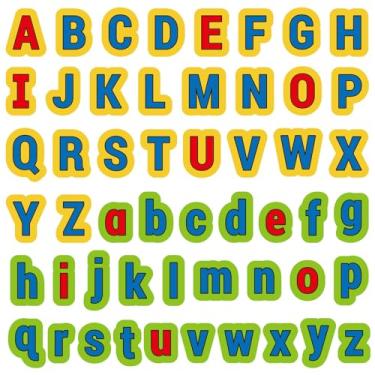 Imagem de CHEFAN Letras de alfabetos de feltro, brinquedos de aprendizagem ABC, 26 letras minúsculas e 26 letras maiúsculas ortografia brinquedos de aprendizagem jogos para pré-escola, atividades educativas de