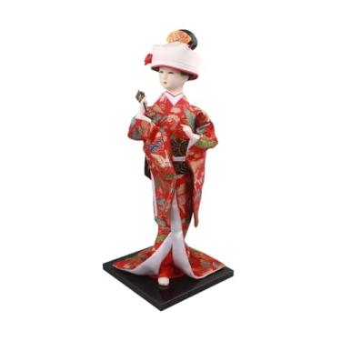 Imagem de FLCPJGV Estatueta de Gueixa Japonesa, Boneca Gueixa Oriental, Escultura Kabuki, Figura Artesanal em Pé Feita de Tecido, Espuma E Resina para Presente, Escritó, Style B, Tamanho real