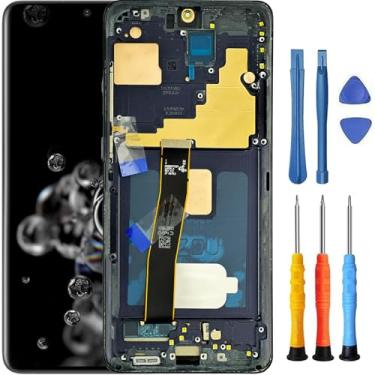 Imagem de Foufinin Substituição de tela para Samsung Galaxy S20 Ultra para Samsung S20 Ultra com moldura G988U G988U1 G988W para Samsung S20 Ultra LCD Display Touch Digitizer Assembly com ferramenta