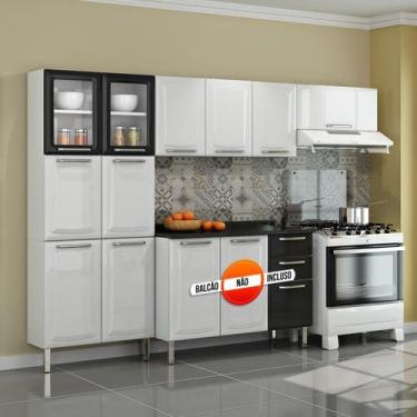 Imagem de Cozinha Itatiaia Tarsila Compacta 3 Pecas 2 Vidros Branco / Preto Pane