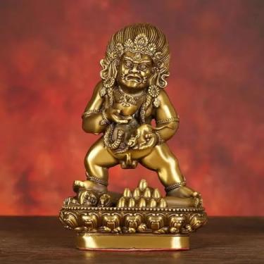 Imagem de FENNYYAR Estátua de Buda de Cobre Puro Deus da Riqueza, 17 cm 16,8 cm, Casa Sala de Estar Escritório Desktop Ornamento Feng Shui