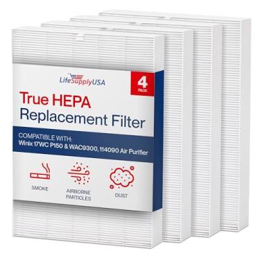 Imagem de Filtro de substituição C545 True HEPA S compatível com purificador de ar Winix C545, B151, P150, 9300 (filtro S) peça nº 1712-0096-00 da LifeSupplyUSA (pacote com 3)