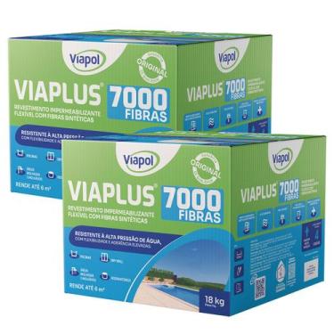 Imagem de Kit 2 Revestimento Impermeabilizante Viapol 7000 18kg