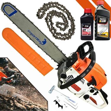 Imagem de Motosserra Profissional Importway 63cc 22pol Grande & Forte + Óleo de Motor e Corrente