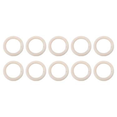 Imagem de Anéis de madeira feitos à mão 10 peças 7 cm inacabados conectando círculos de madeira artesanato pingente de joias projetos DIY robusto design suave para artistas iniciantes