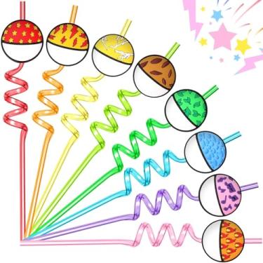 Imagem de Joyhaven 24 peças de animação de desenho animado lembrancinhas de festa canudos decorações de aniversário sacos de presente para suprimentos de festa de aniversário presentes enchimentos de pinhata