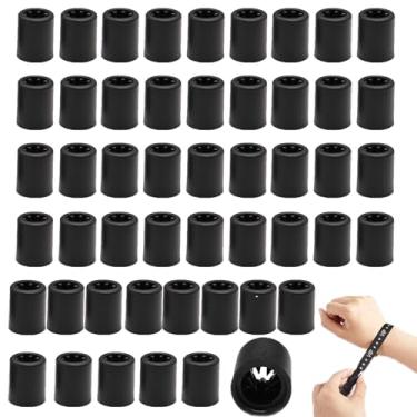 Imagem de ArrErr Pacote com 50 pulseiras de pano, fechaduras, fecho de laço, rolha de fita arco-íris para fecho de barril pastic, para eventos de pano, pulseira de cetim, rolos de seda, fitas de veludo