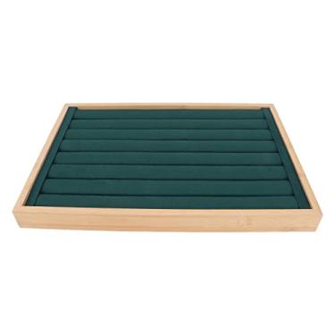 Imagem de KIMISS Bandeja de Anéis, Organizador de Armazenamento Empilhável de 7 Fileiras Com Forro à Prova de Arranhões para Brincos e Exibição de Joias - Gaveta de Flanela Rt Case (Verde)