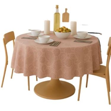 Imagem de Toalha de mesa redonda jacquard branca (Salmão)