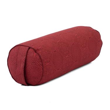 Imagem de YOGATERIA Bodhi Almofada Cilíndrica Bolster Maharaja |P/Meditação, Relaxamento e Yoga Restaurativa | Recheio de Kapok/fibra de paina e capa em algodão 65cm x 22cm 1.7kg (Mayuri/Bordô)