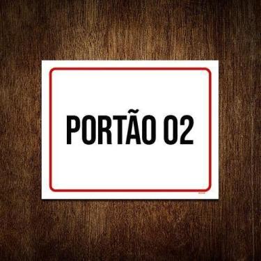 Imagem de Kit 3 Placa Sinalização - Portão 02 Entrada - Sinalizo