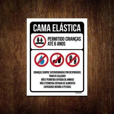 Imagem de Kit 5 Placas Sinalização - Regras Cama Elástica Condomínio - Sinalizo