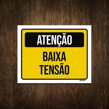 Imagem de Placa De Sinalização - Atenção Aviso Baixa Tensão 36X46 - Sinalizo
