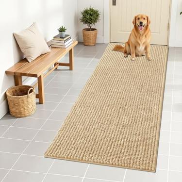 Imagem de OLANLY Tapete de porta de cachorro para patas enlameadas 139 x 61, capacho de lama de chenille ultra absorvente, antiderrapante, lavável e com armadilha de sujeira para entrada interna, tapetes de