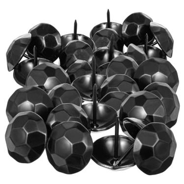 Imagem de 100 peças de pregos decorativos de ferro - tachas de móveis rústicos pretos antigos de 2,5 cm para portas de madeira, venezianas de celeiro, vigas falsas, portões, cabeceiras e projetos de melhoria da